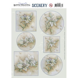 Scenery - Yvonne Creations - Aquarella - White Lily - CDS10068