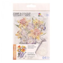 Couture creations Daffodils Stamp And Colour Set (4pc) -  CO728576