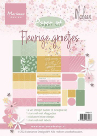 Marianne Design A5 Paper pad Fleurige groetjes By Marleen PK9177