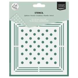 Vaessen Creative - Stencil by Carla Creates Handkerchief on the Farm 15x15cm - CAR0409