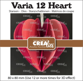 Crealies - Varia stansen no. 12, 3D hart