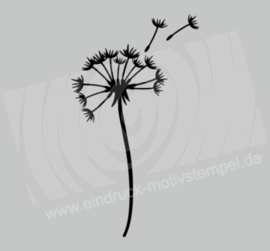 Eindruck untmound rubber stempel - Paardenbloem met stengel