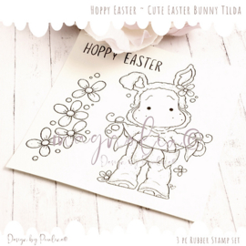 Magnolia - HE22 Hoppy Easter ~ Cute Easter Bunny Tilda {Rubber unmounted Stamp Sheet}