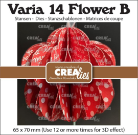 Crealies - Varia stansen no. 14, 3D bloem B