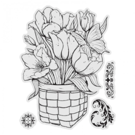 Couture creations Tulip Stamp And Colour Set (4pc) - CO728577