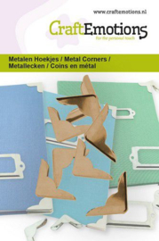 CraftEmotions Metalen Hoekjes type 1 - oud brons 8 st 20mm - 430603/0005