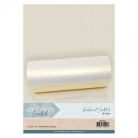 Card Deco Essentials Pearlescent Cardstock Off-white - CDEPC002
