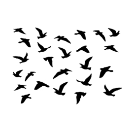 Crafty Individuals CI-478 - 'A Flock of Birds' Art Rubber Stamp,