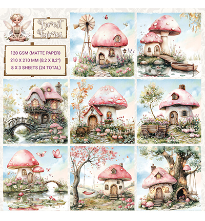 Creatief Art - CCOA-FAIRY-02 - Paddenstoelhuisjes Forest Fairies