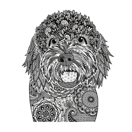 Crafty Individuals CI-596 - 'Happy Cockapoo'  Unmounted Rubber Stamps