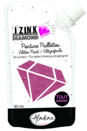 IZINK Diamond glitterverf/pasta 24 karaat- 80 ml - Donkerroze - 80322