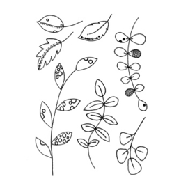 Crafty Individuals CI-634 - 'Floral Abstractions - Leaves' Unmounted Rubber Stamps
