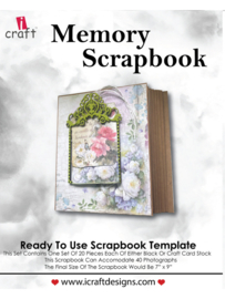 icraft - Memory Scrapbook  Black - Ready to Use Scrapbook Template.