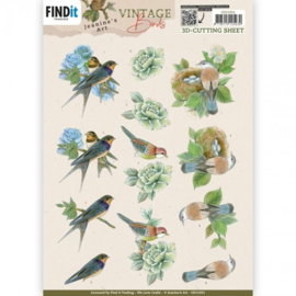 3D Knipvel - Jeanine's Art - Vintage Birds - Bird's Nest - CD11931