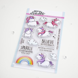 Heffy Doodle Fluffy Puffy Unicorns Clear Stamps (HFD0286)