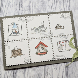 Gummiapan - dies - D260143 - Postage Stamps Background Die Mod. 3