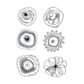 Crafty Individuals CI-632 - 'Floral Abstractions - Blooms'  Unmounted Rubber Stamps