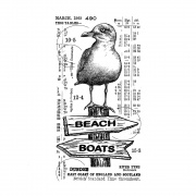 Crafty Individuals CI-576 - 'Counting Seagulls' Art Unmounted Rubber Stamps