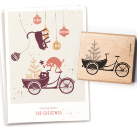 Cats on Appletrees - 27979 - Stempel - Bakfiets met boom