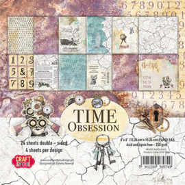 Craft & You Design CPB-TO15 Paper Pad 6x6" Time Obsession