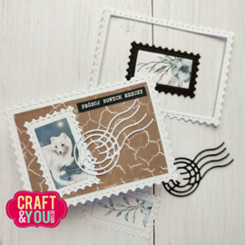 Craft & You Design CW263 ATC Frame with stamp