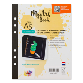 MyArtBook schetspapier 210 g/m2 zwart papier – formaat A5