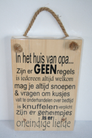 Tekstbord In het huis van opa