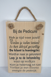 Tekstbord Bij de pedicure