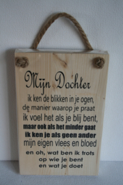 Tekstbord Mijn dochter