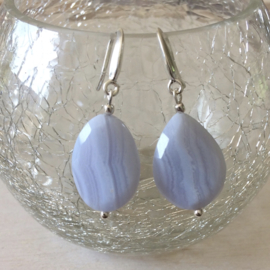 Zilveren Oorbellen Chalcedoon