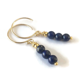 Gouden Oorbellen Lapis Lazuli