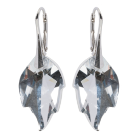 Zilveren Oorbellen met Swarovski Kristal Elements - Leaf