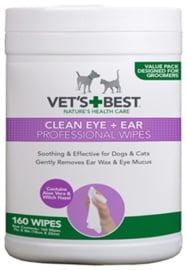 Vets Best Clean Ear / Eye Wipes Hond 160 Stuks