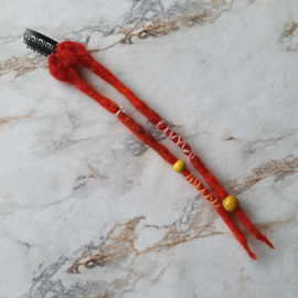Dreadlock clip-in - 21 cm - vuurrood