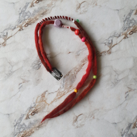 Dreadlock clip-in - 41 cm - herfst rood