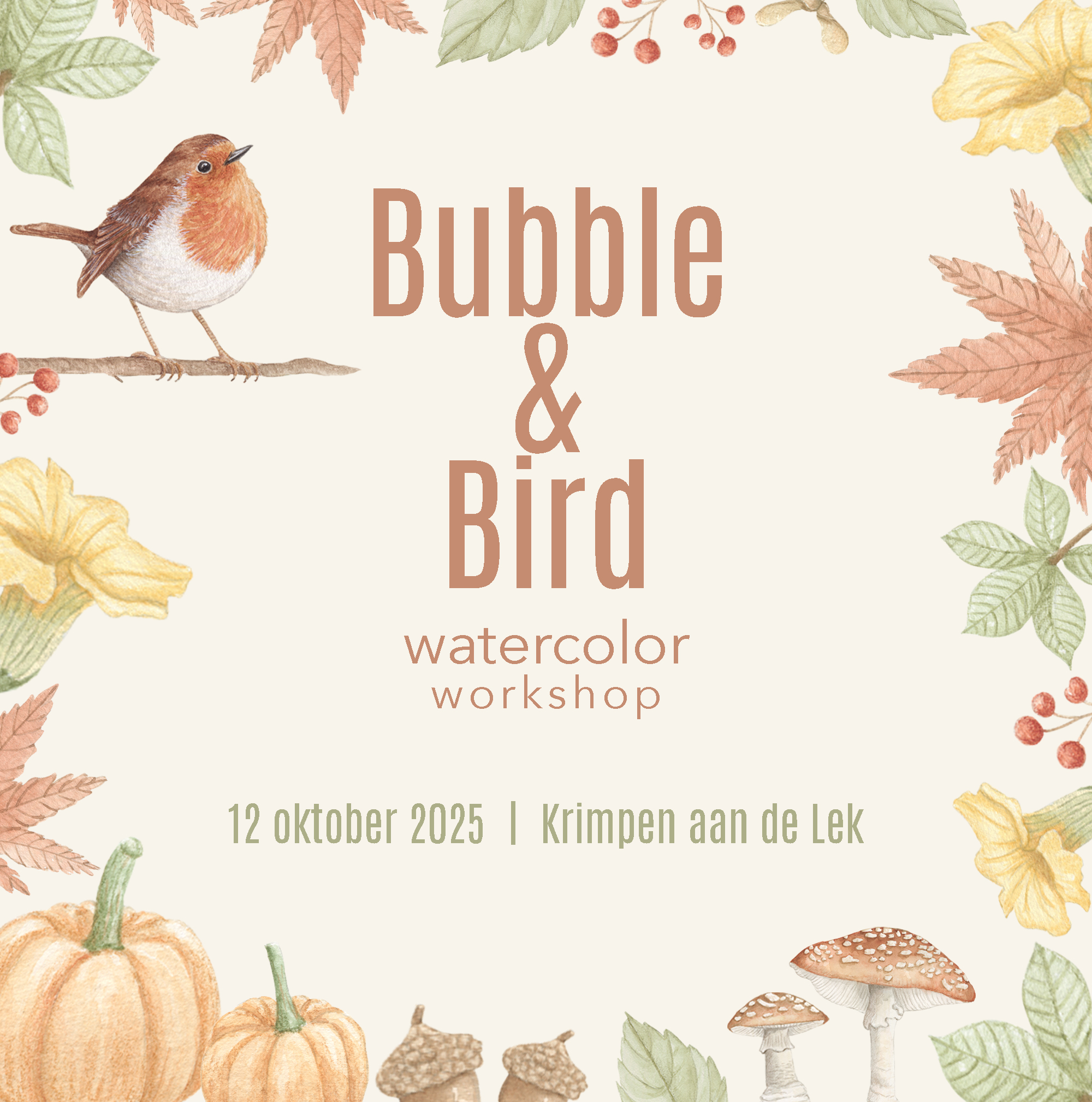 Bubble & Bird - 12 oktober - waterverf workshop
