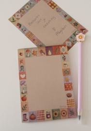 Notitieblok A6 patchwork herfst/winter