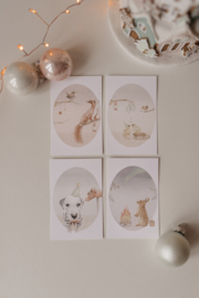 minikaartje winter konijn + noorderlicht
