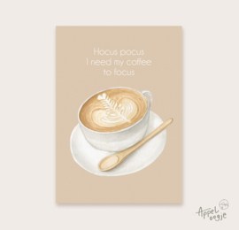 Ansichtkaart "need my coffee"