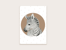 Ansichtkaart zebra met stippen