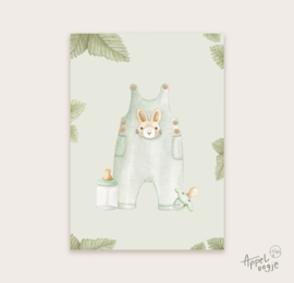 Ansichtkaart baby groen