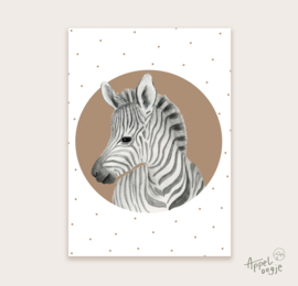 Ansichtkaart zebra met stippen