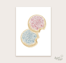 Ansichtkaart beschuit met muisjes