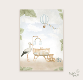 Ansichtkaart baby blauw