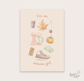 Ansichtkaart autumn girl