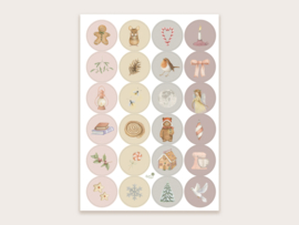 Stickervel pastel kerst