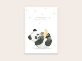 Ansichtkaart panda love you to...