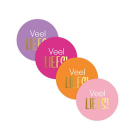 Stickers veel liefs – Gouden letters & vrolijke kleuren