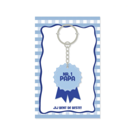 Sleutelhanger medaille “Nr. 1 papa” – stoer & lief cadeau