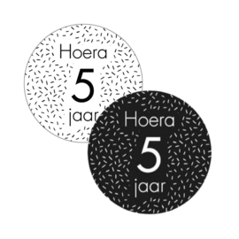 Hoera 5 jaar - sticker